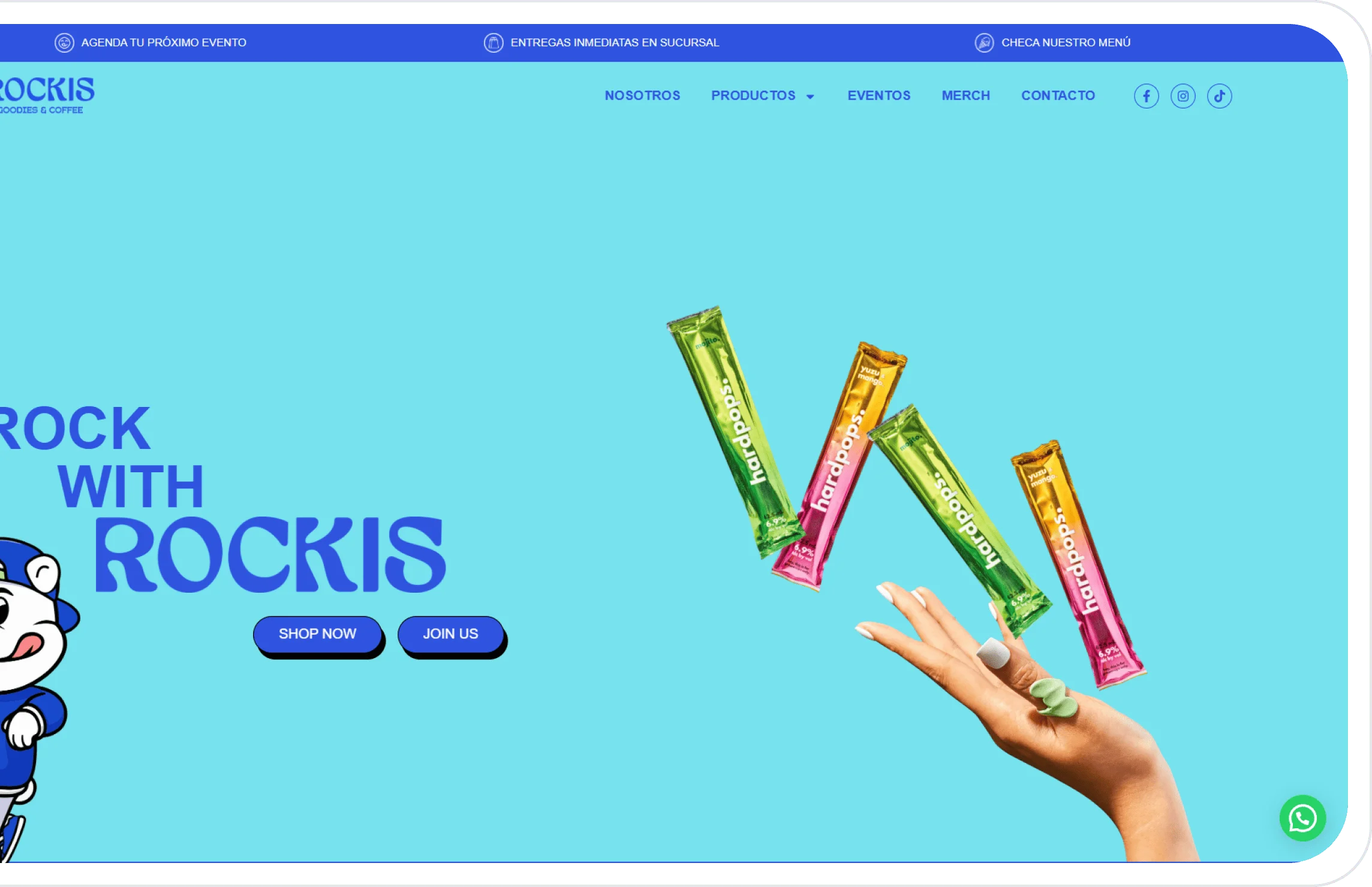 Desarrollo web para Rockis Frozen Goodies - BWE Agency Agencia de Marketing